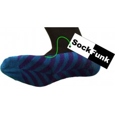 Bright Stripey Sole Socks - Blue with Purple Stripes